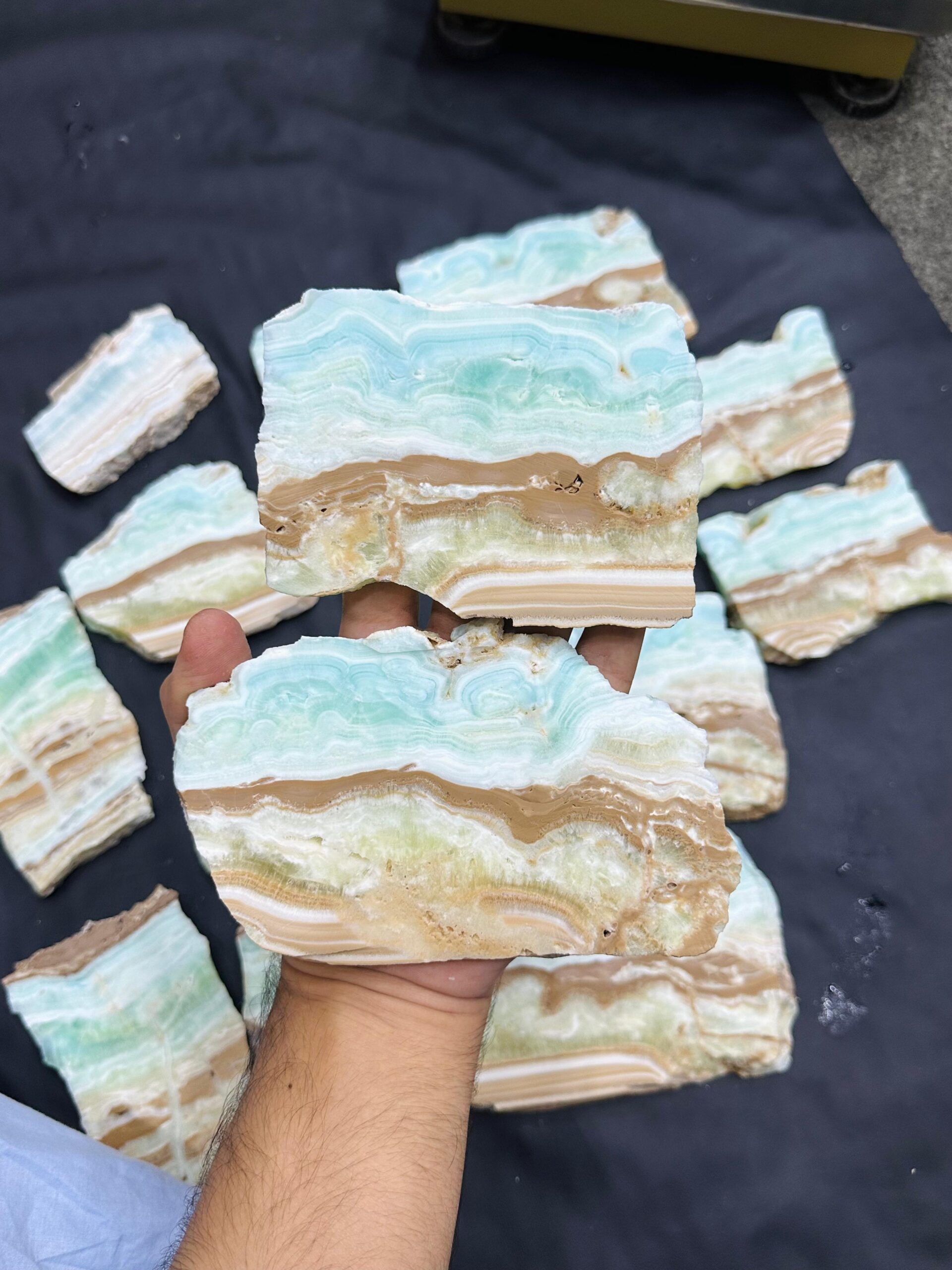 Blue Caribbean Aragonite Slabs