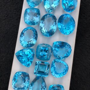Natural Faceted Swiss Blue Topaz Lot